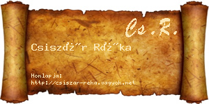 Csiszár Réka névjegykártya
