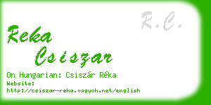 reka csiszar business card